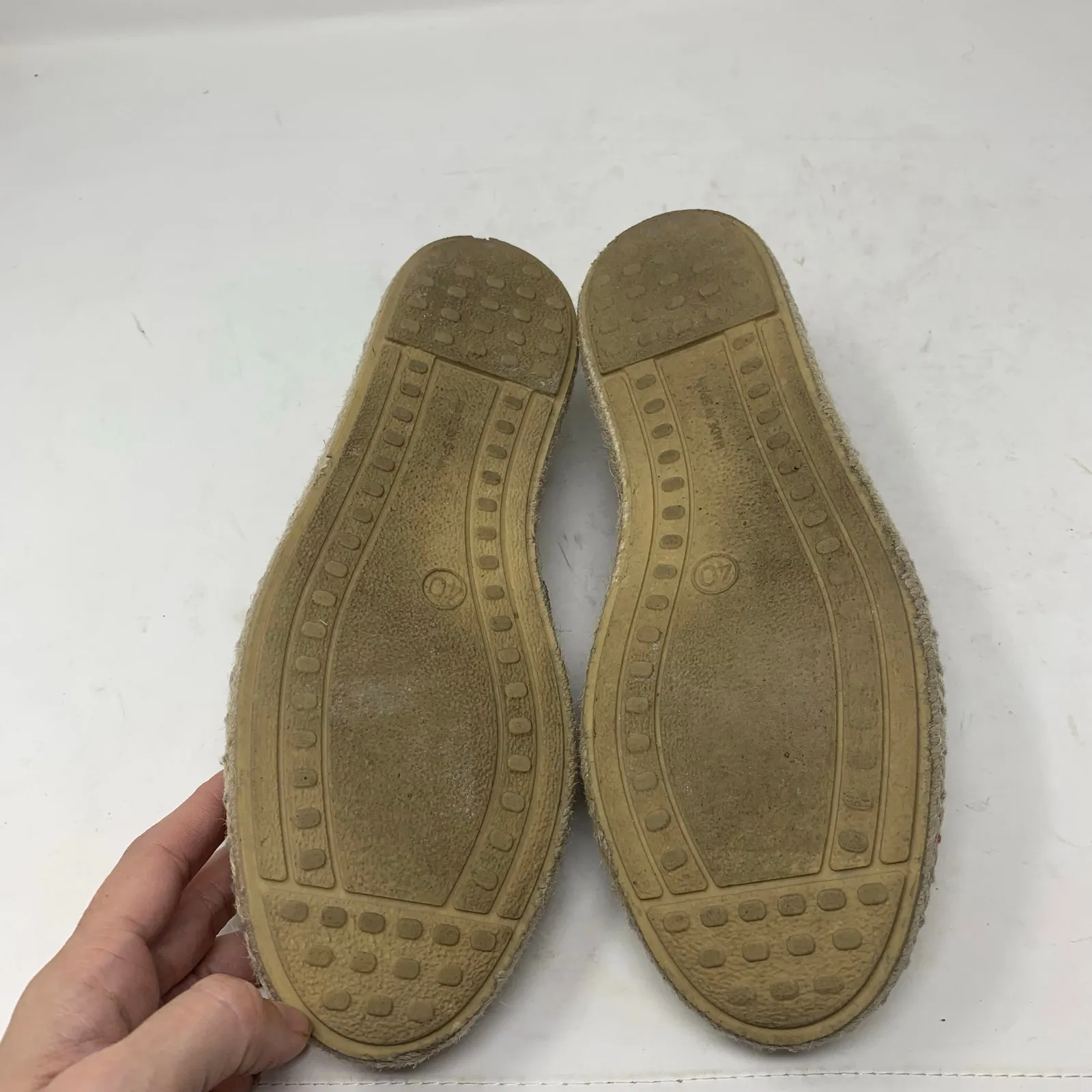 Verbenas Carmen Suede Espadrille D’Orsay Flat Taupe Tan Suede Leather Size 40 - Image 7