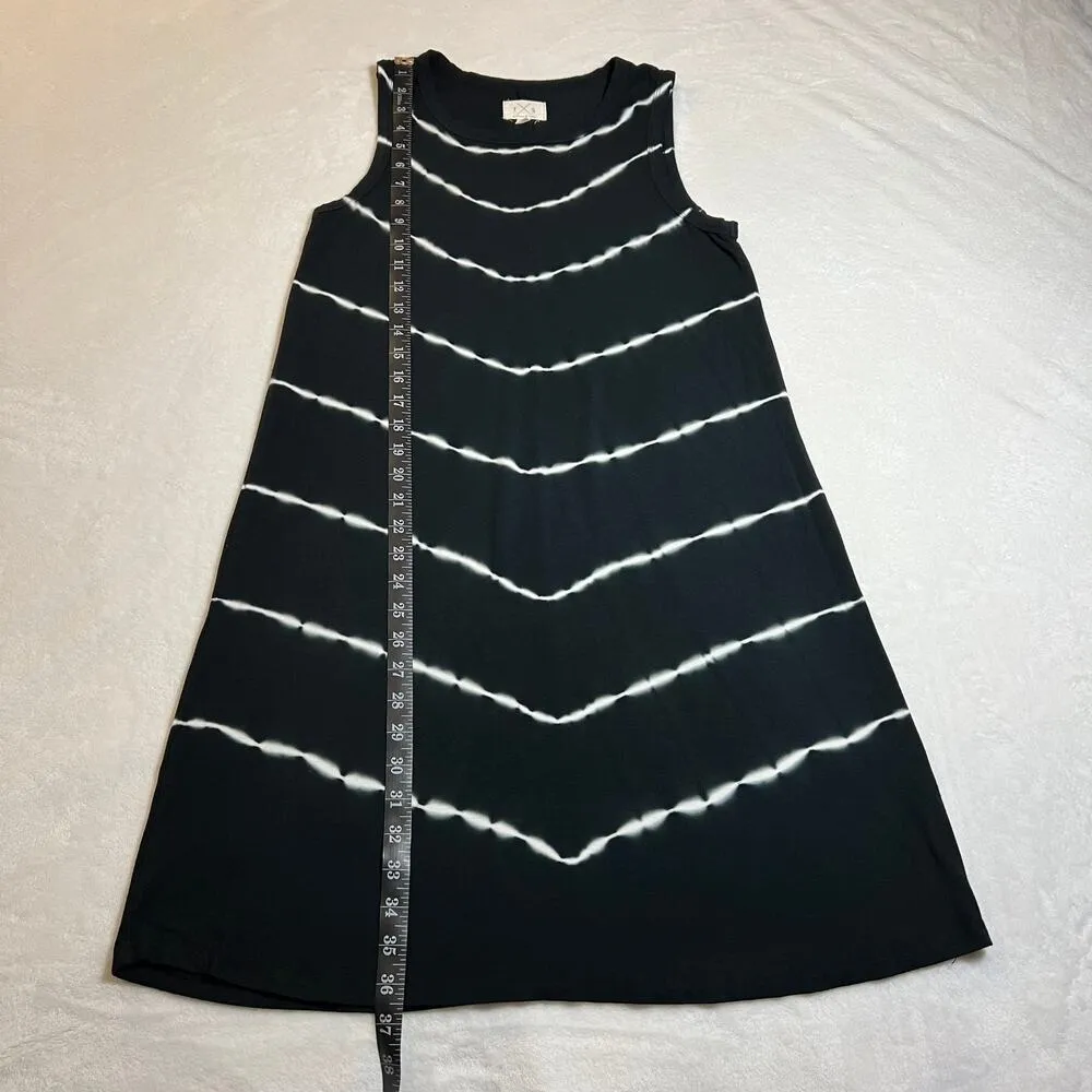 T x S by Thread & Supply Sleeveless Tie Dye Knee Length Dress Size Medium Casual Black - Image 9