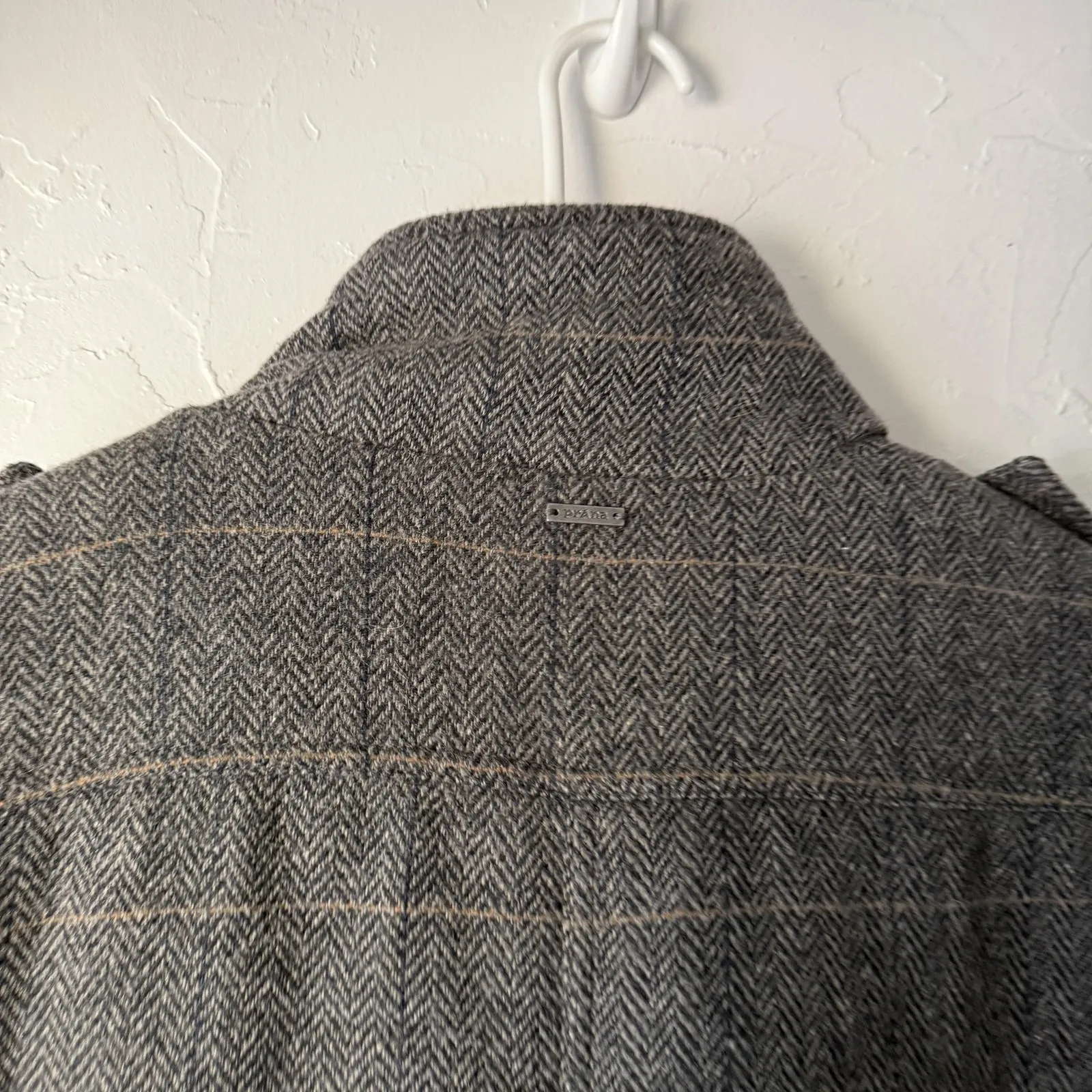 Prana Jacket Women's XL Gray Black Wool Blend Full Zip‎ Herringbone Lined - Image 11