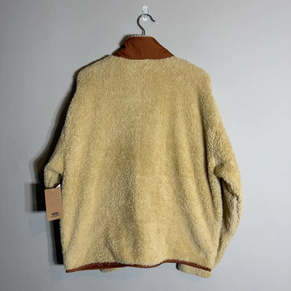NWT Vans Vista Mock Neck Full Zip Mojave Desert Jacket Women's Medium Tan Teddy - Image 5