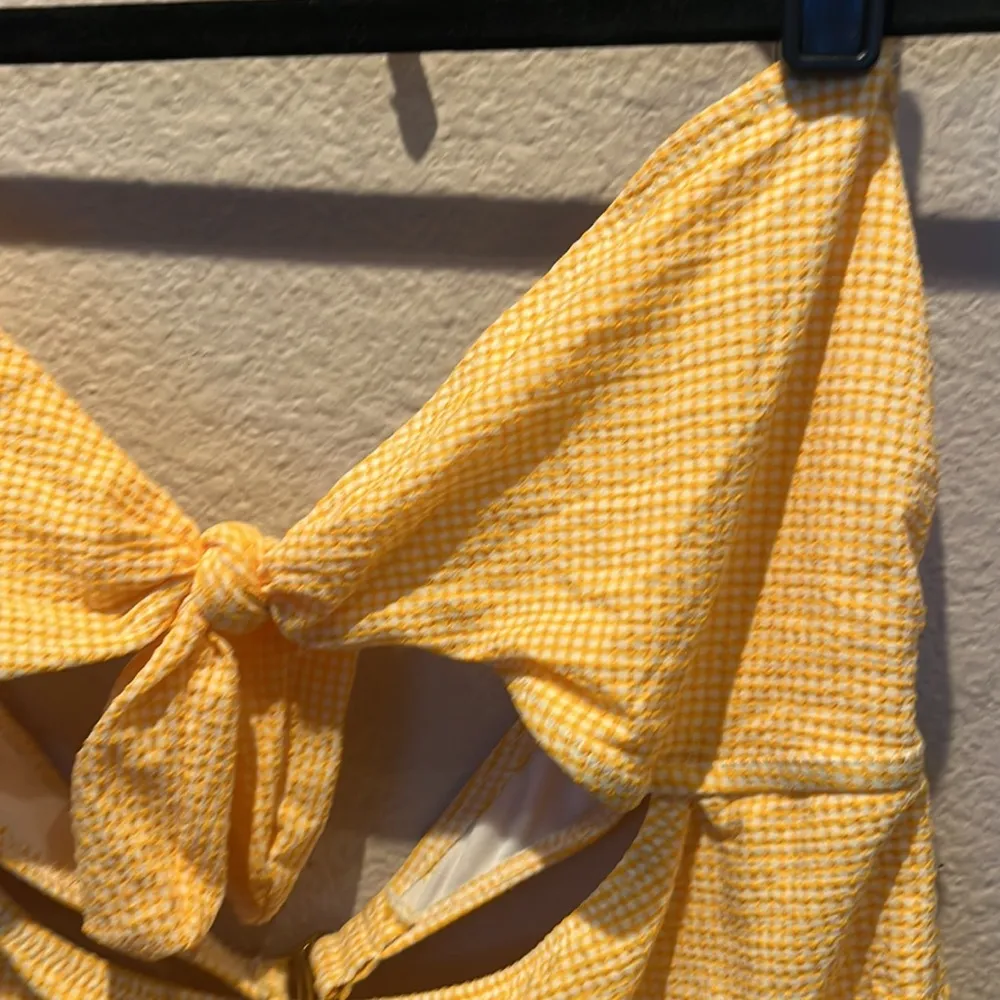 New No Boundaries Juniors' Gingham Tie One Piece Swimsuit 1X XL - Image 5