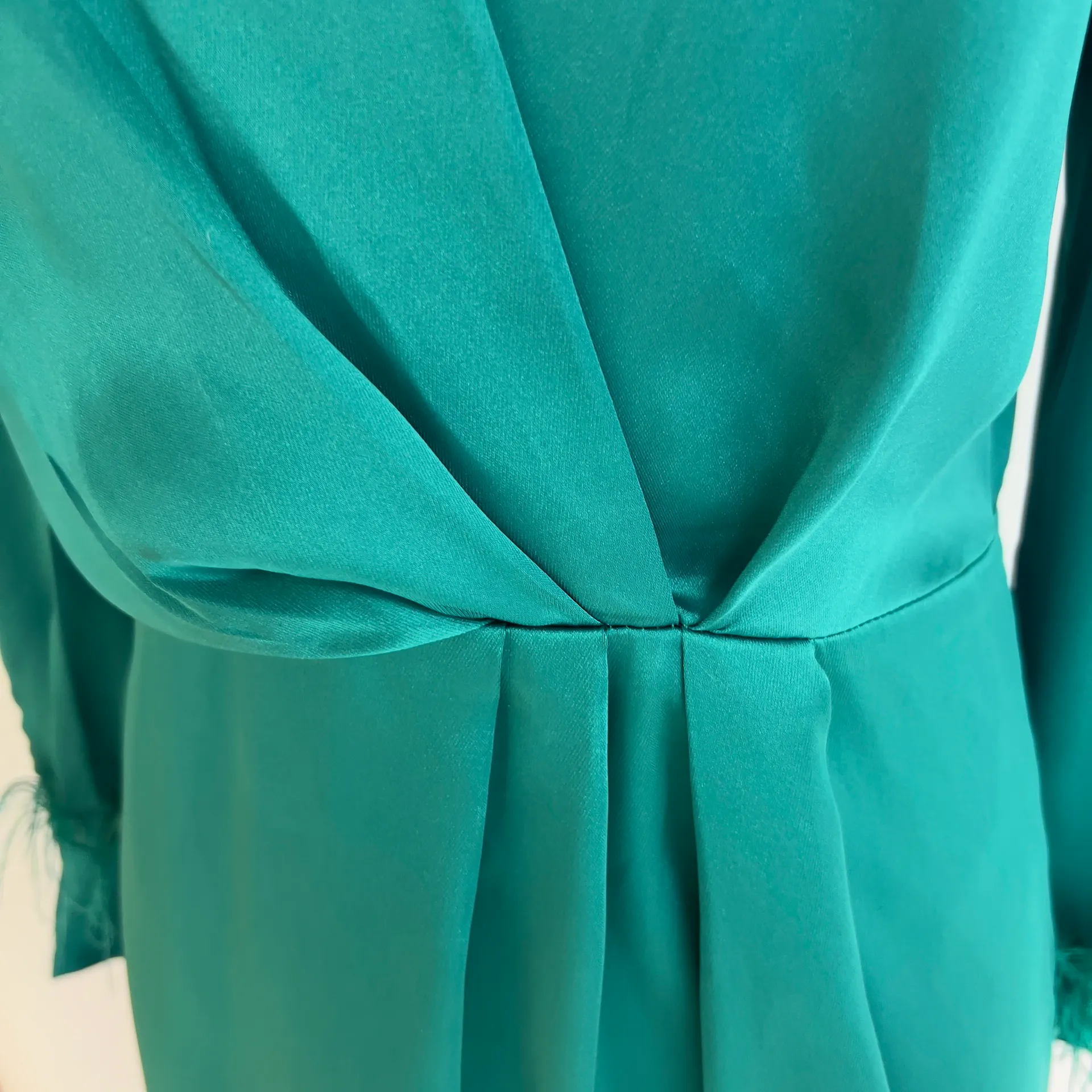 Feathers Faux Wrap Mini Dress NWT - Image 4