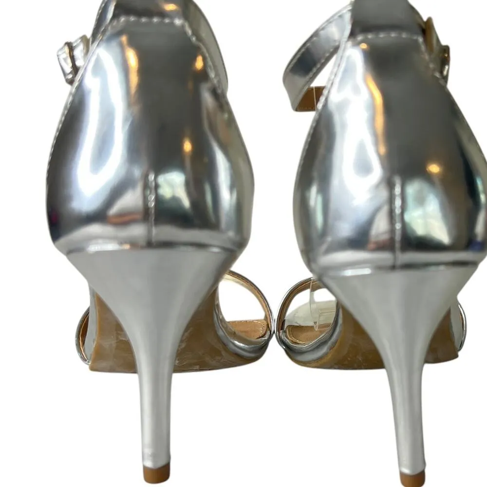 Candie's Open Toe Pumps Size 6.5 Ankle Strap Heels Evening Formal Party Shoe - Image 8