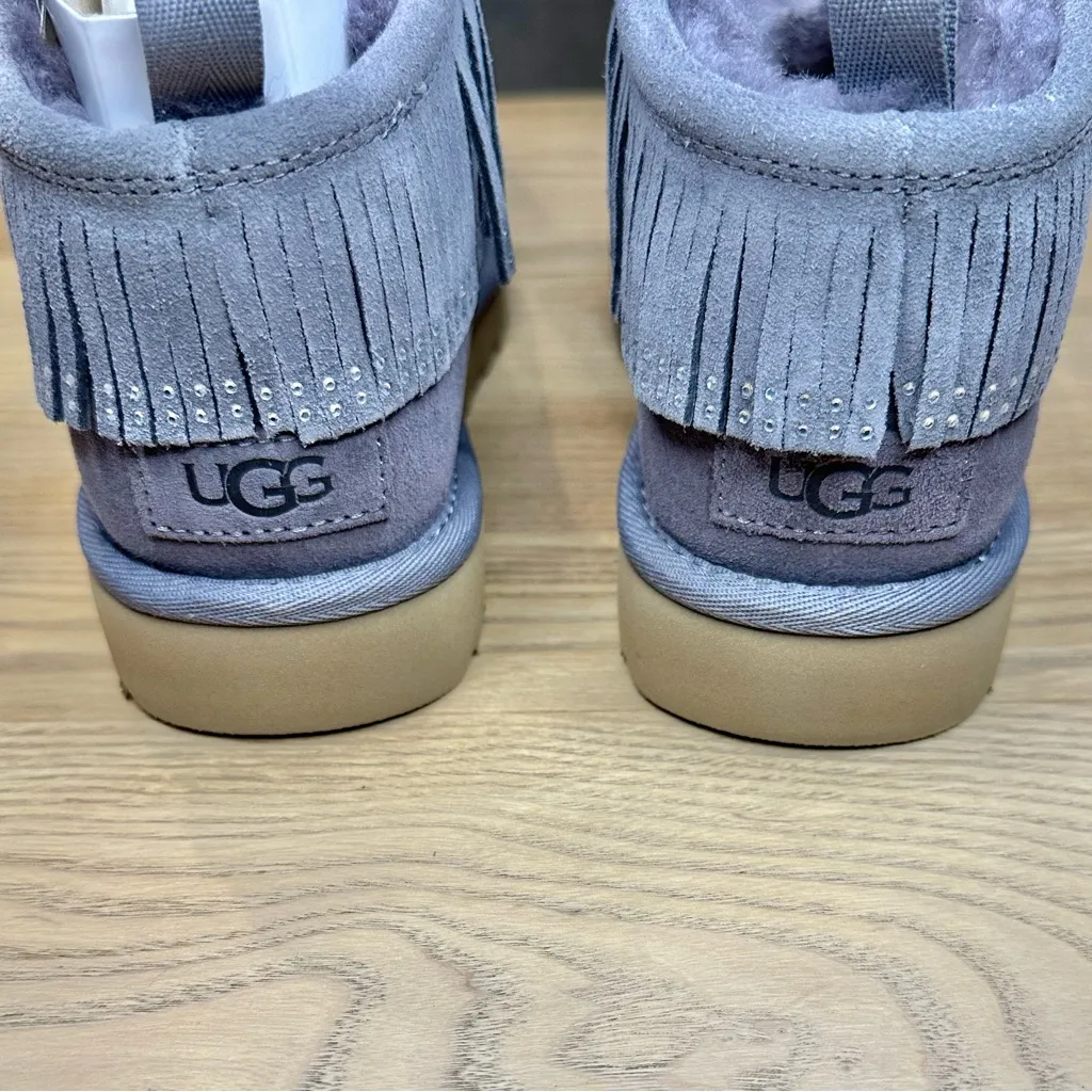 NWT UGG Classic Ultra Mini Fringe Bling Boots Shade - Image 10