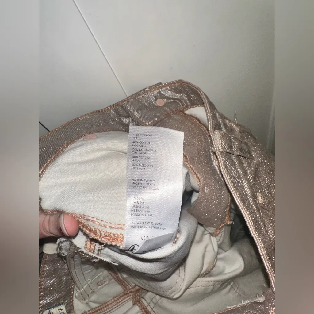 NWOT FREE PEOPLE We The Free Lap Of Luxury Metallic Cargo Pants In Foxy $228MSRP - Image 15