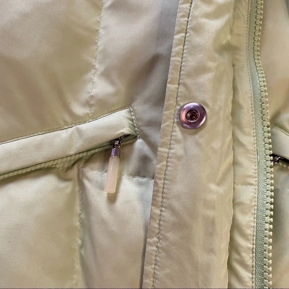 Talbots Petites Quilted Goose Down Feather Puffer Vest Green Size Medium - Image 11