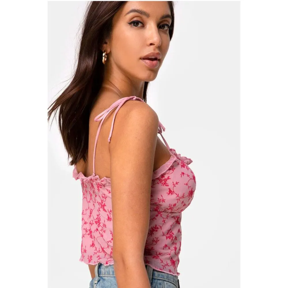 Motel  Kalsi Top in Love Bloom Pink Flock Size Small - Image 2