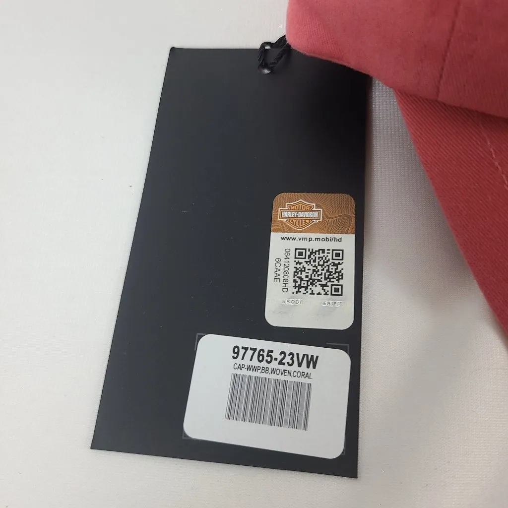 Harley Davison Motorcycles Hat Cap Women's Wounded Warrior Project Salmon NWT Orange - Image 2