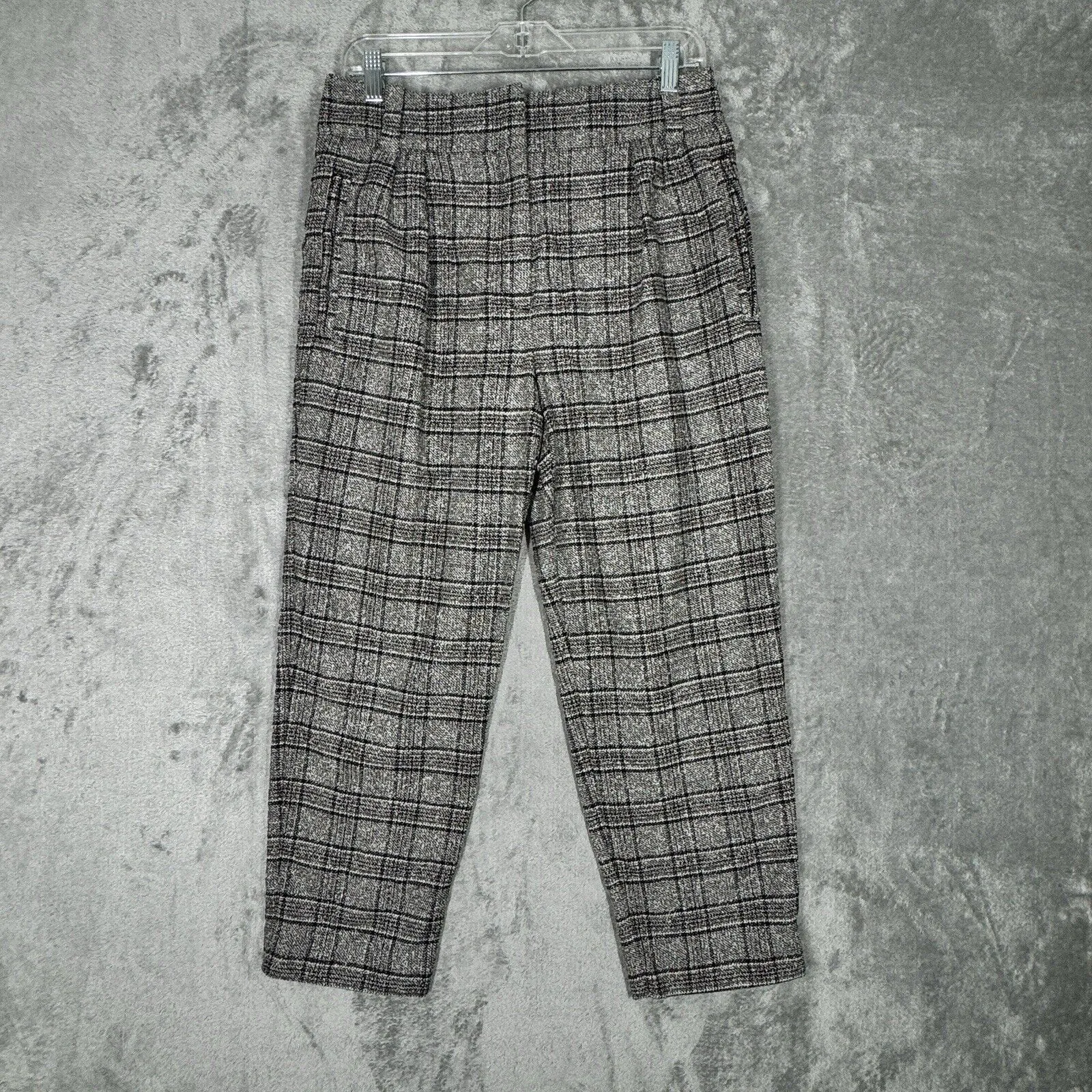 Reiss Pants Womens 6 Gray Black Arya Checkered Trouser‎ Italian Fabric Business - Image 2
