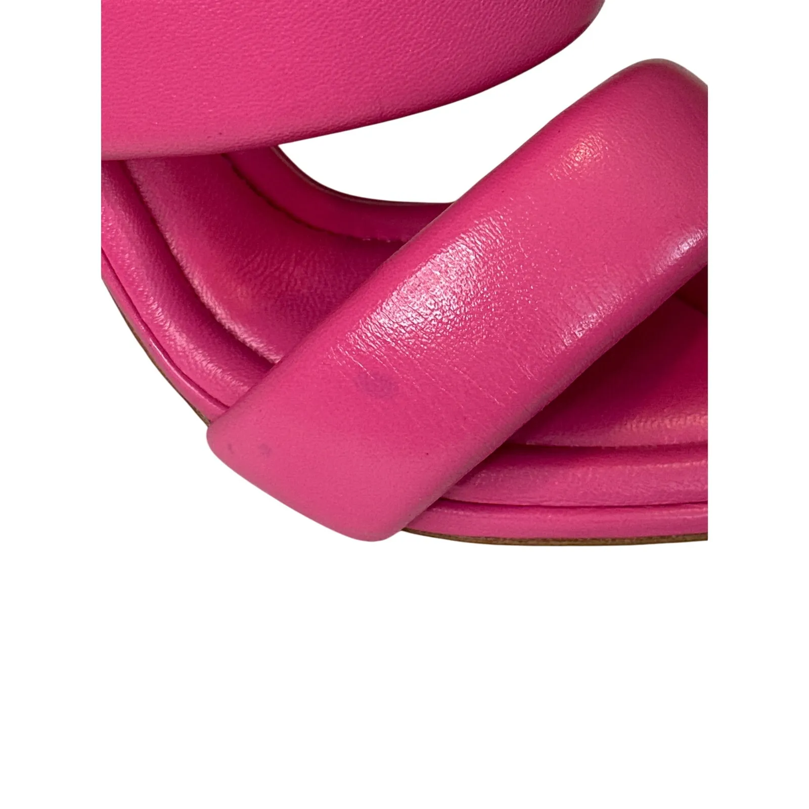 Alexandre Birman Hot Pink Lilla Leather Slide Sandals Heels Size 8.5 IT 38.5 - Image 8