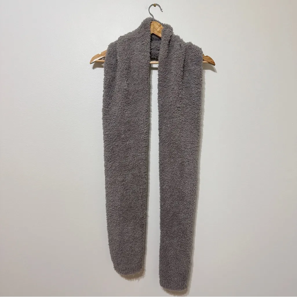 Barefoot Dreams CozyChic Scarf OS Pewter Gray Plush Knit Lounge BDWCC25288 - Image 2