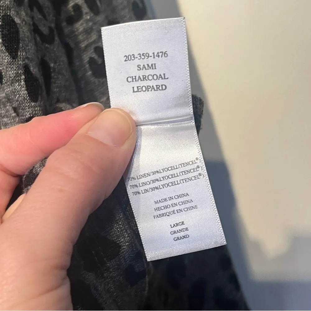 RAILS Sami Charcoal Leopard Print Linen Lyocell Sz Large - Image 9