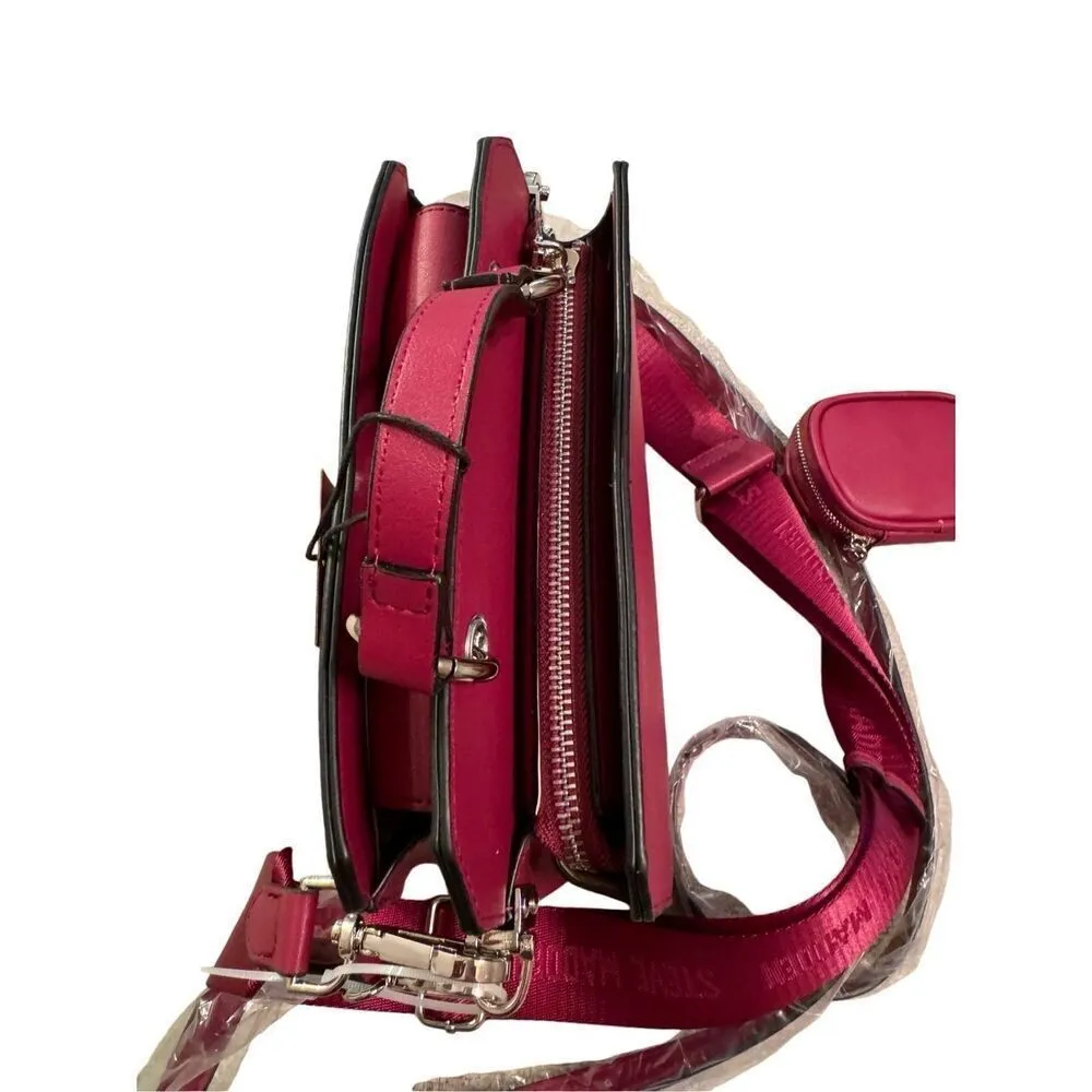 NEW Steve Madden Bevelynn Cranberry Satchel Small Purse with Zip Pouch - Image 6