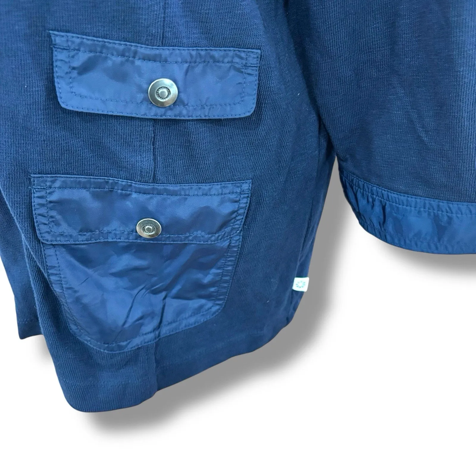 NWT Chico’s Size 2 (L) Blue Zenergy Slub Weekend Jacket 100% Cotton Jersey - Image 4