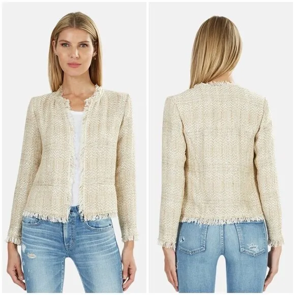 💕IRO💕 Uptown Sparkle Tweed Jacket ~ Beige Bronze EU 34 NWT - Image 2