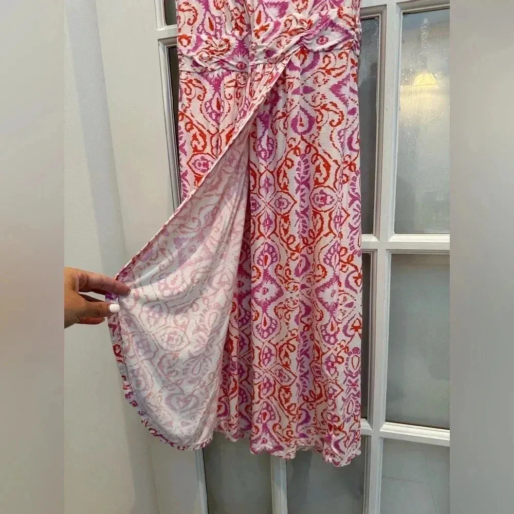 Fresh Produce Sleeveless Aztec Boho Southwestern Print Faux Wrap Dress Size XS - Image 6