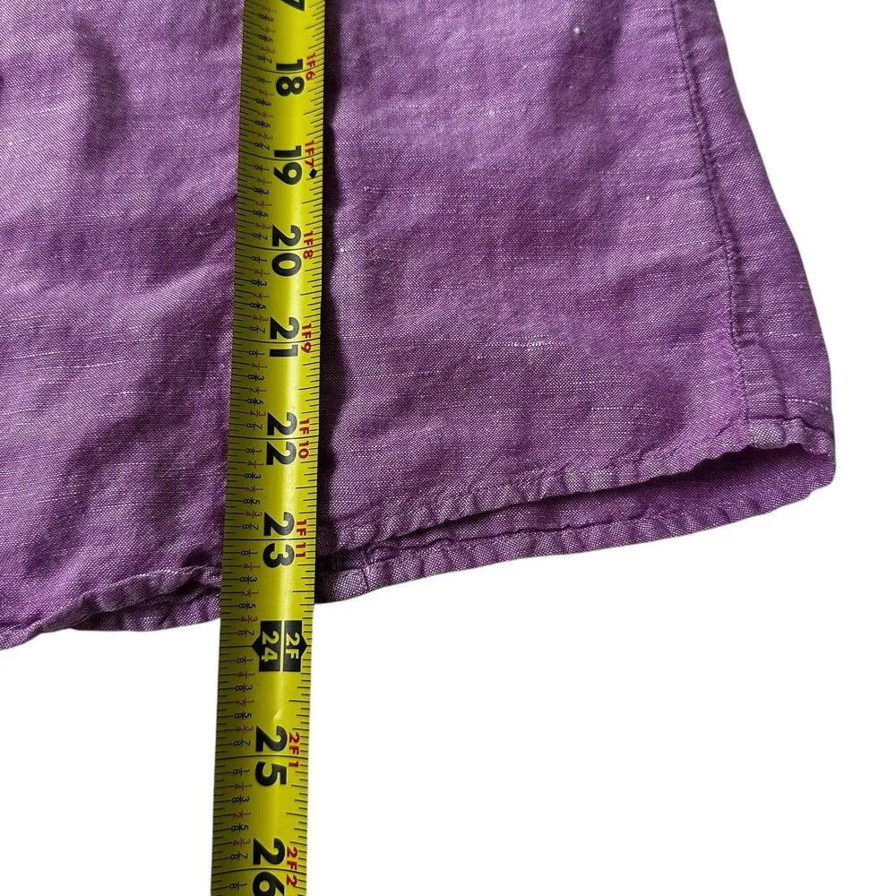 Banana Republic Purple Linen Cotton Button Up Top Women Size 4 | 9-10 - Image 6