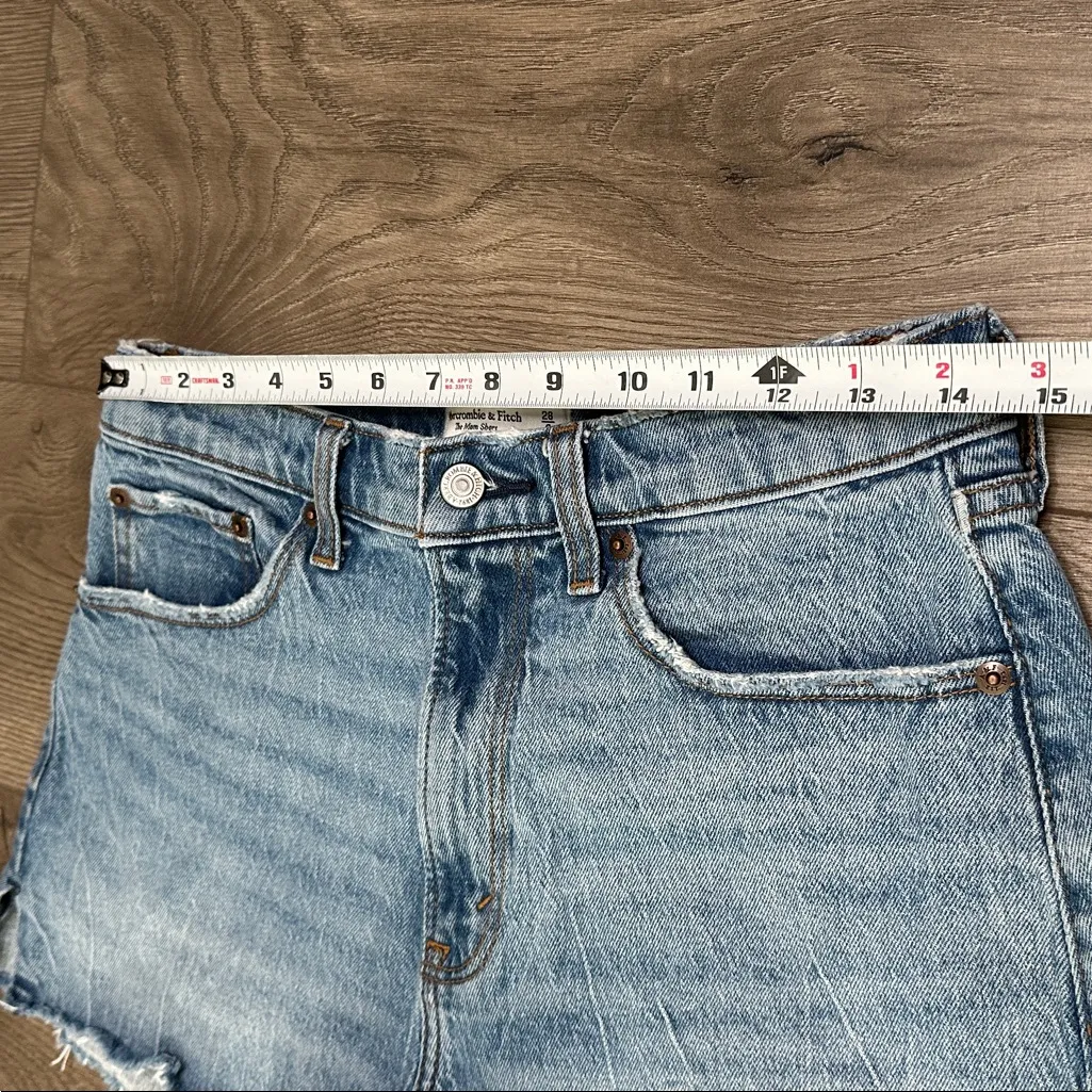 Abercrombie & Fitch The Mom High Rise Curve Love Stretch Blue Jeans Size 28 - Image 6