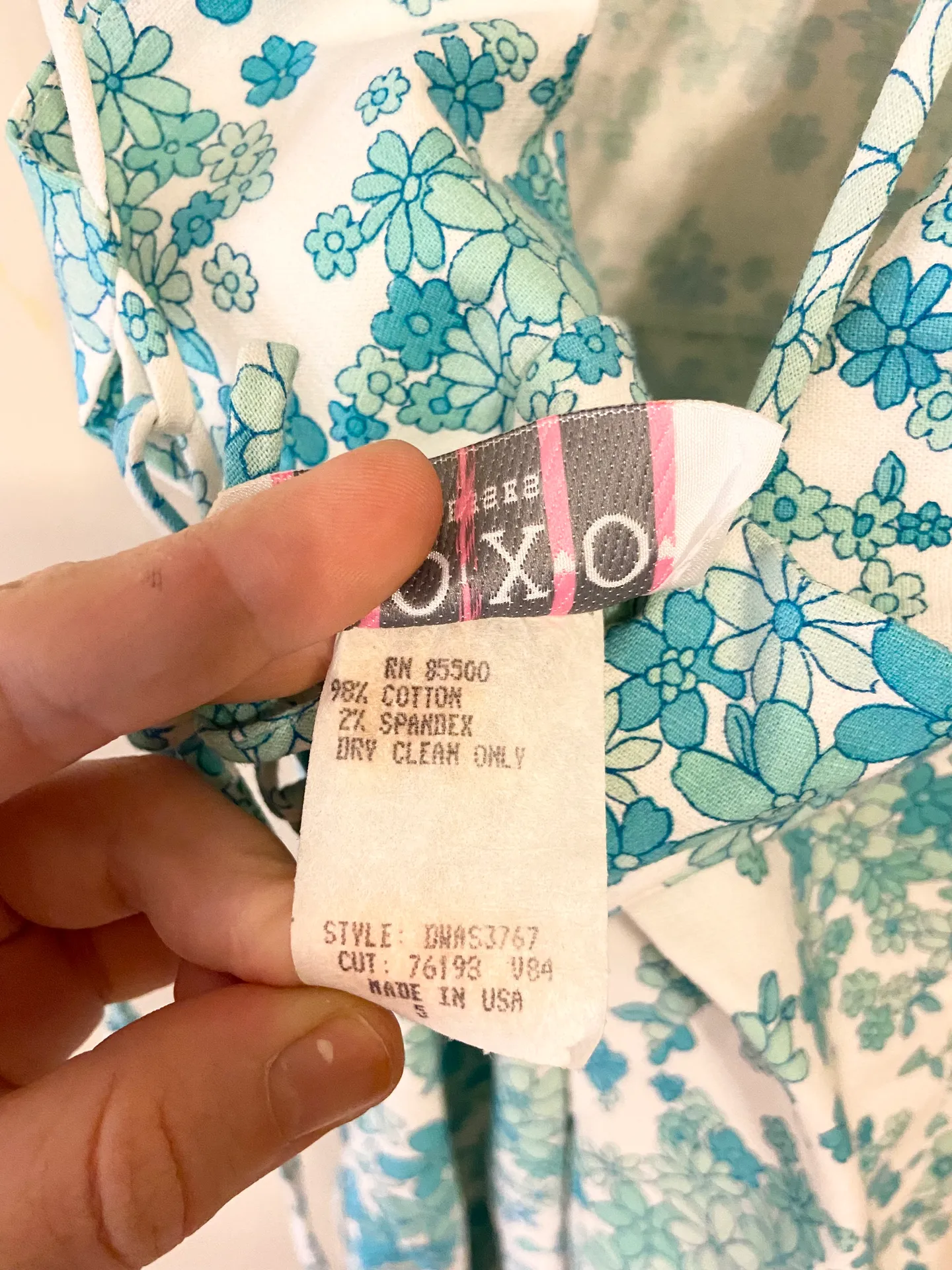 Vintage Y2K  dresses white & blue linen floral dress - Image 10