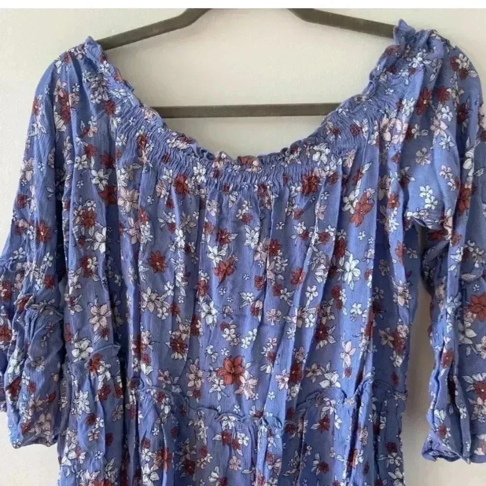 No Comment Floral Bell Sleeve Boho Blouse Womens - Image 6