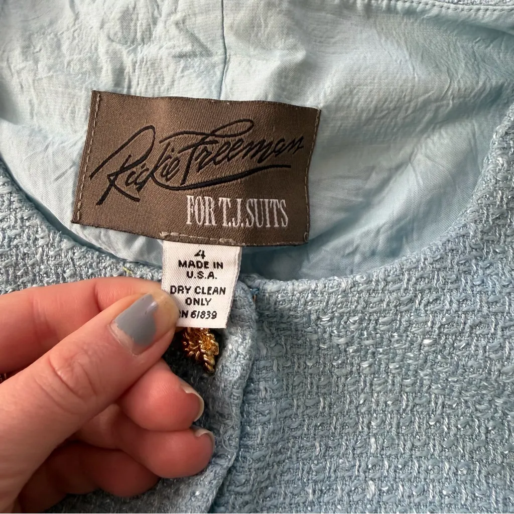 Rickie freeman blue tweed vest size 4 - Image 3