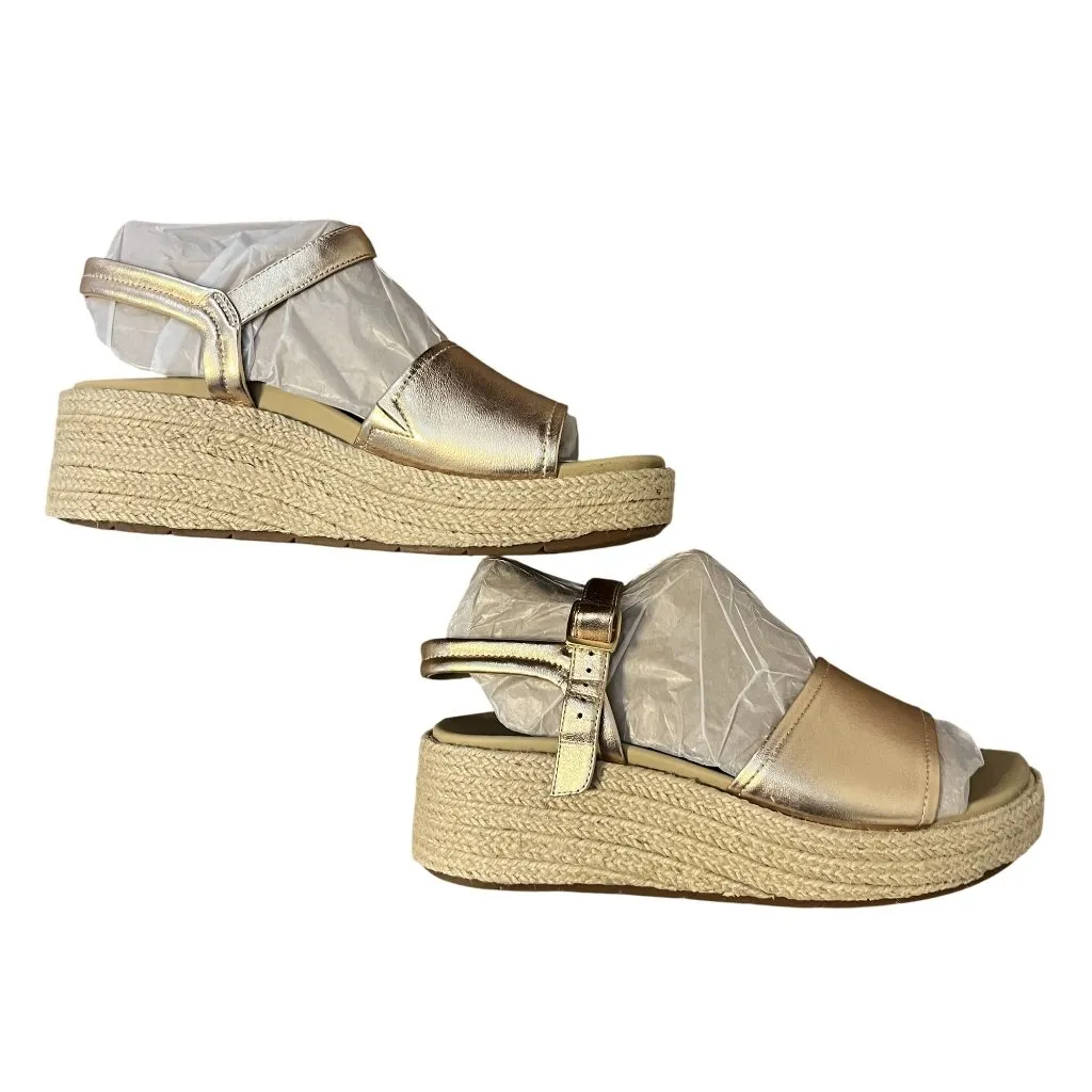 $150 NIB ABEO 8.5 Devyn Sandal Wedge Metatarsal Orthotic Neutral Solstice Buckle Gold - Image 6