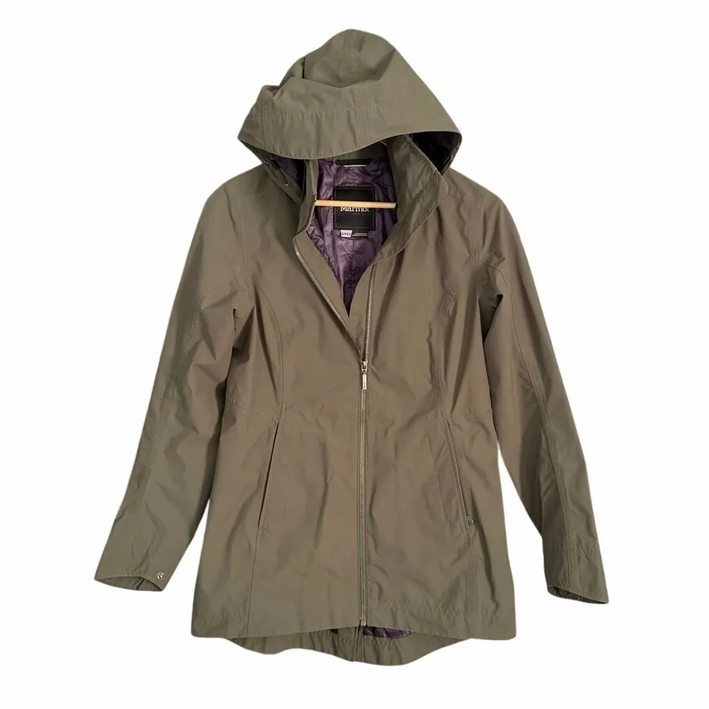 Marmot Lea Jacket Small Olive Green Hooded Raincoat - Image 2