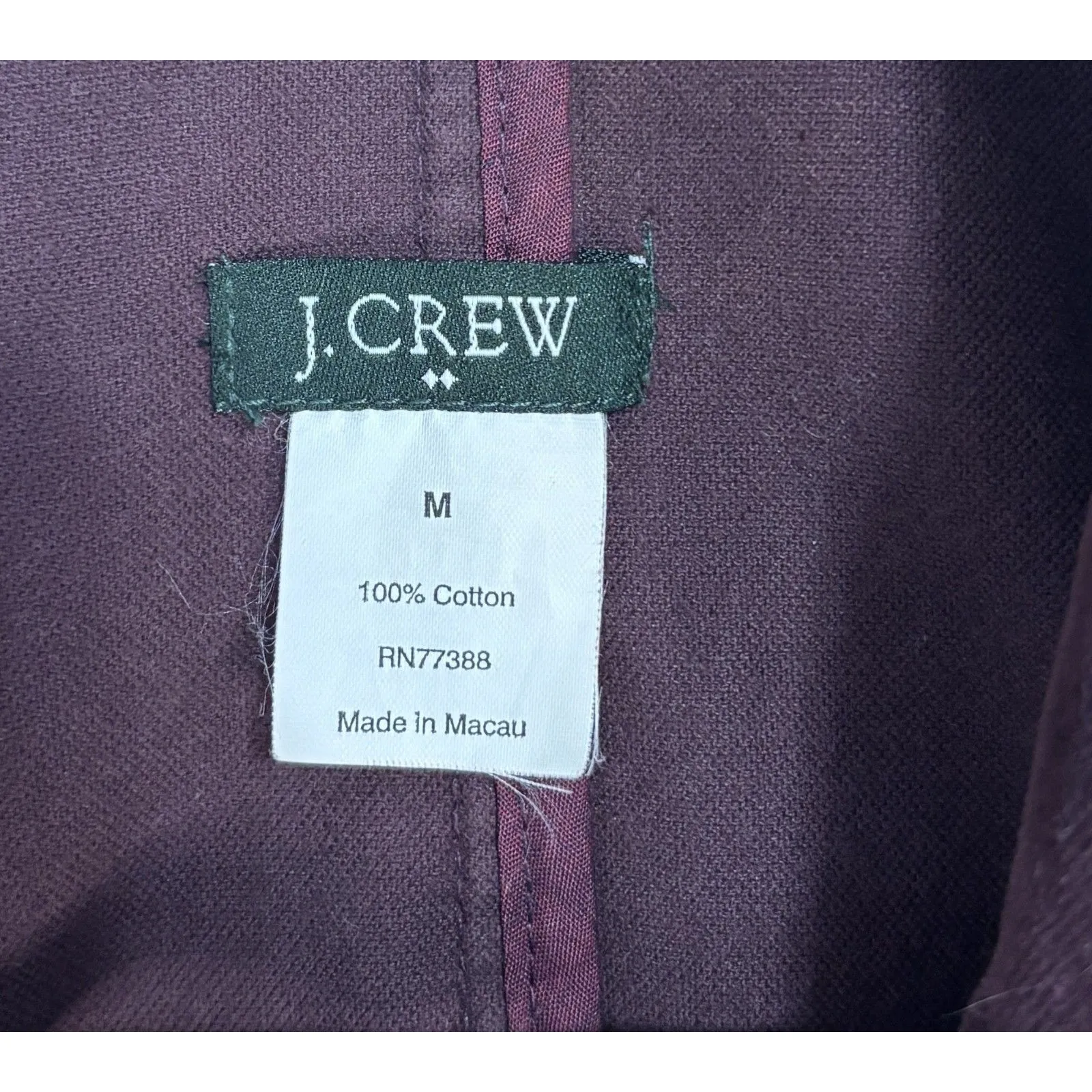 J. Crew Womens Velvet Blazer Dark Purple Wood Button Academia Preppy Career Sz M Size M - Image 7