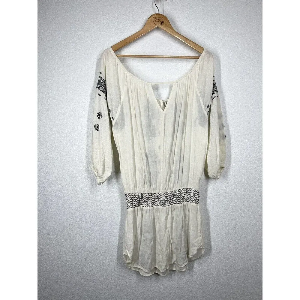 Denim & Supply Ralph Lauren XS Off The Shoulder Peasant Mini Dress Embroidered - Image 4