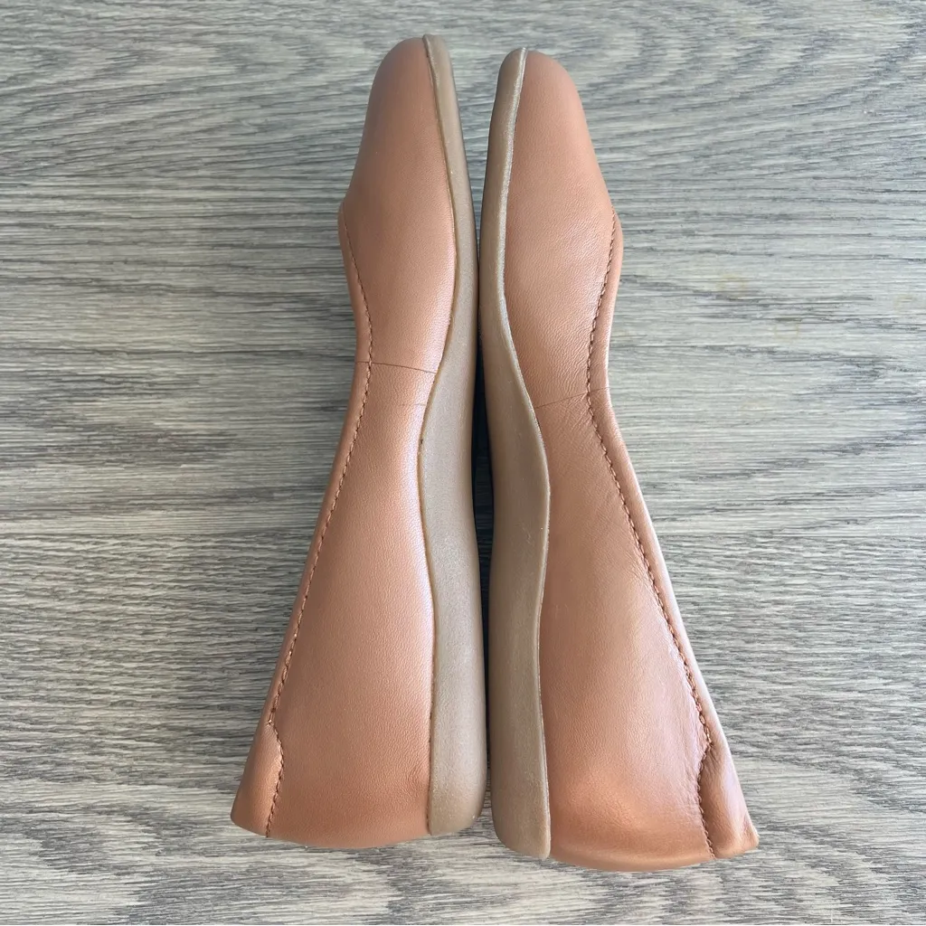 Naturalizer Vivienne Flat English Tea Leather Size 9 1/2 Ballet Flats Tan Carmel - Image 7