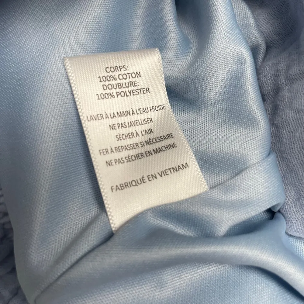 Lush NEW Romper Womens Size Medium Boutique Gauzy Cotton Beachy Light Blue - Image 4