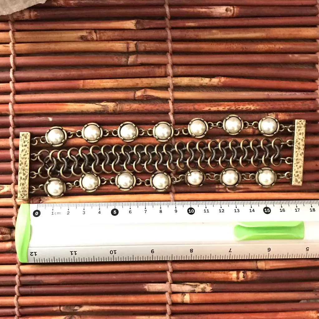 Chico’s Rustic Faux Pearl Magnetic Bracelet - Image 4