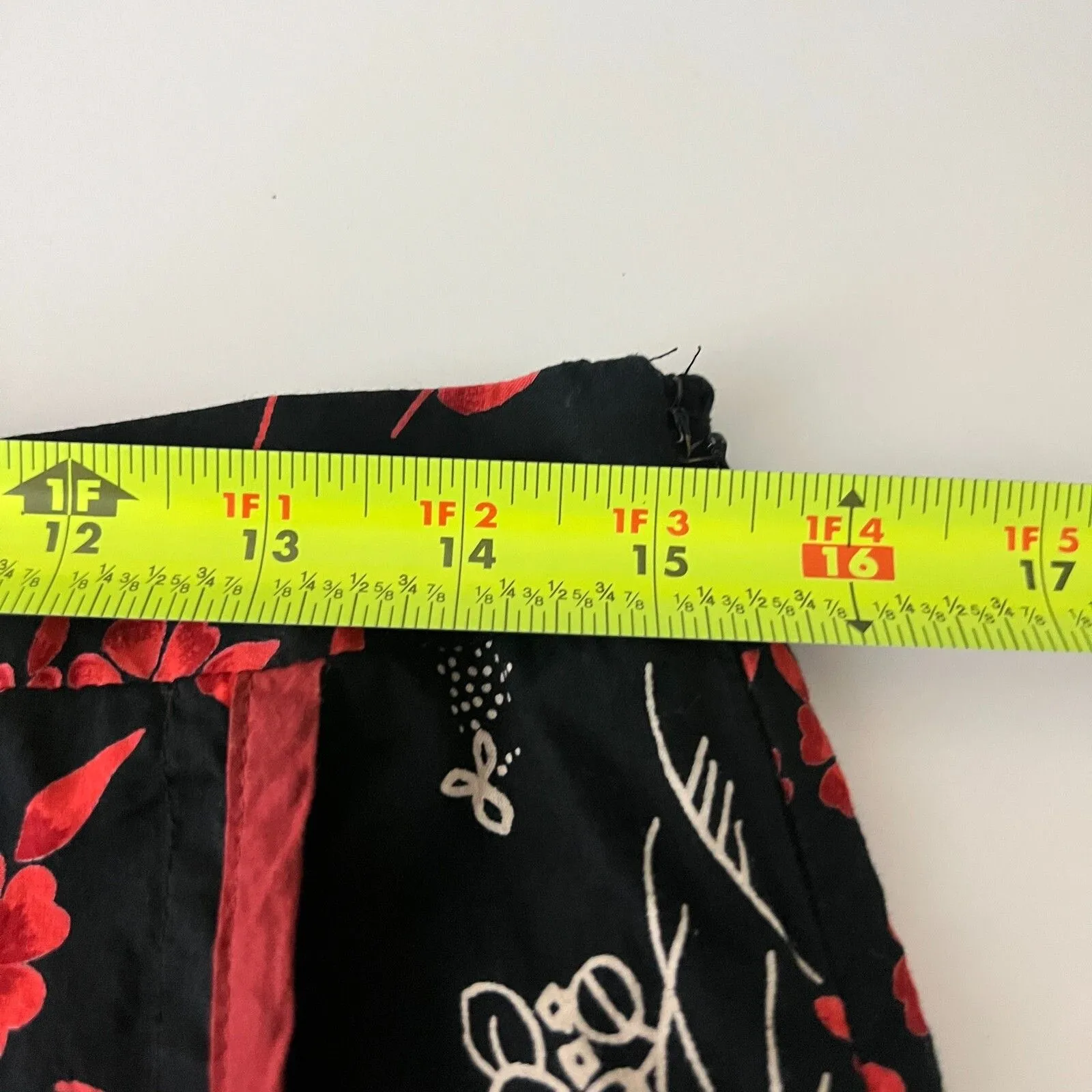 Y2K Butterfly Midi Skirt Womens Medium Tease Zen Asian Inspired Red Black Goth - Image 8