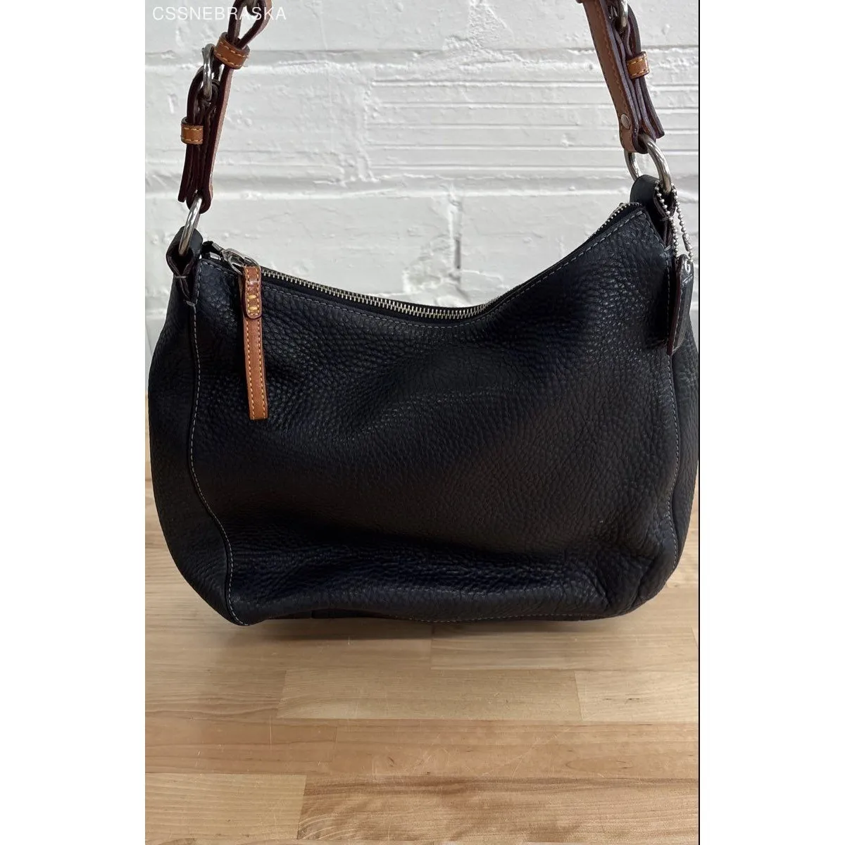 Coach Black 8E98 Chelsea Pebbled Leather Zipper Hobo Shoulder Bag - Size M - Image 5