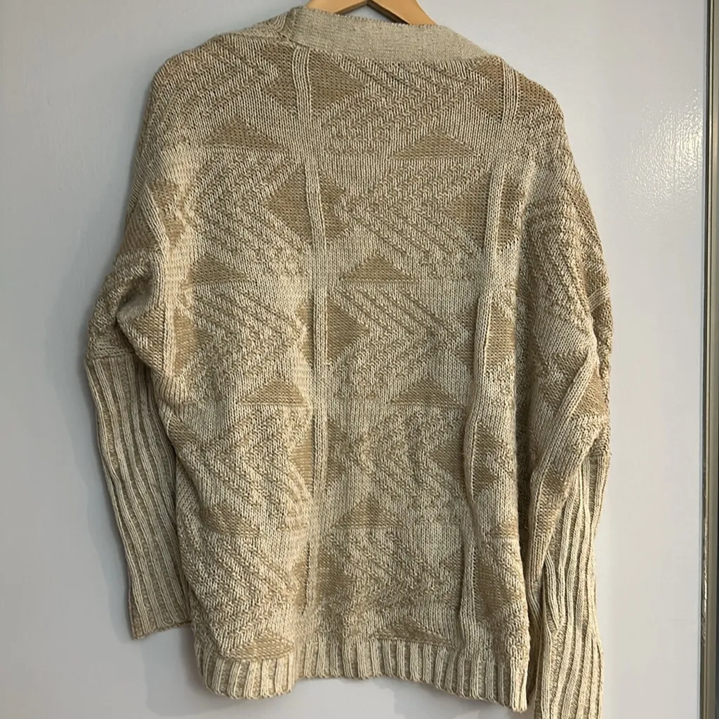 MOVING SALE Sparkle and Fade Beige Knit Cardigan - Image 5