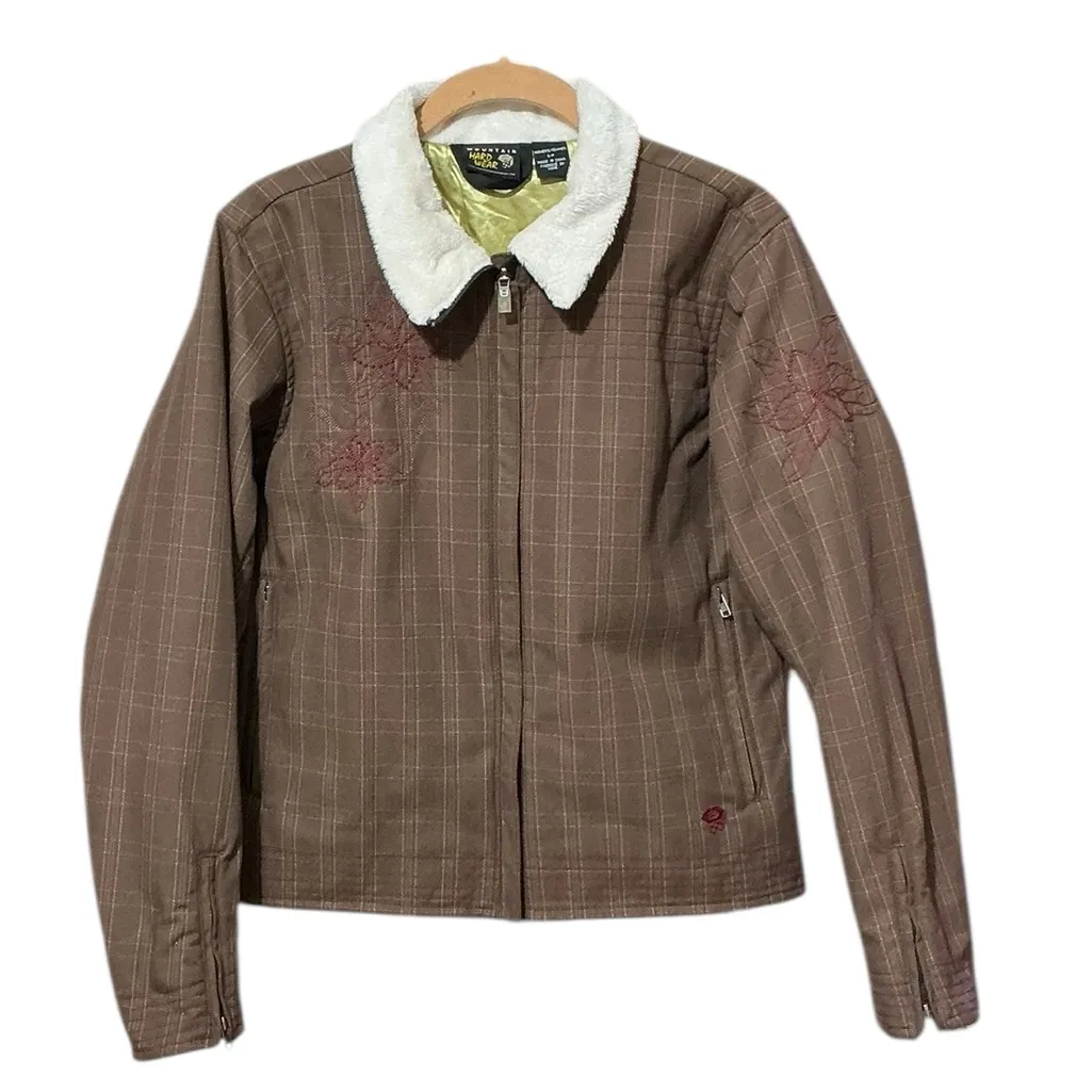 MOUNTAIN HARDWARE Plaid Utility Jacket S 20” p2p Brown Multi $149 Retail - Image 2