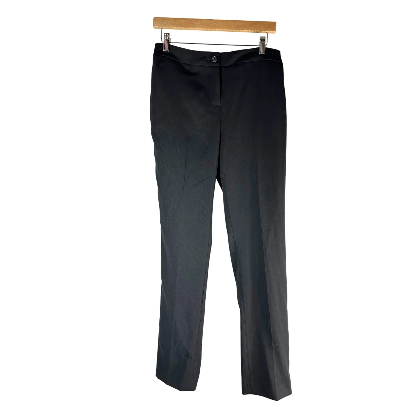 KARL LAGERFELD PARIS Crepe Straight Full Length Pant Size US 4 Black - Image 3