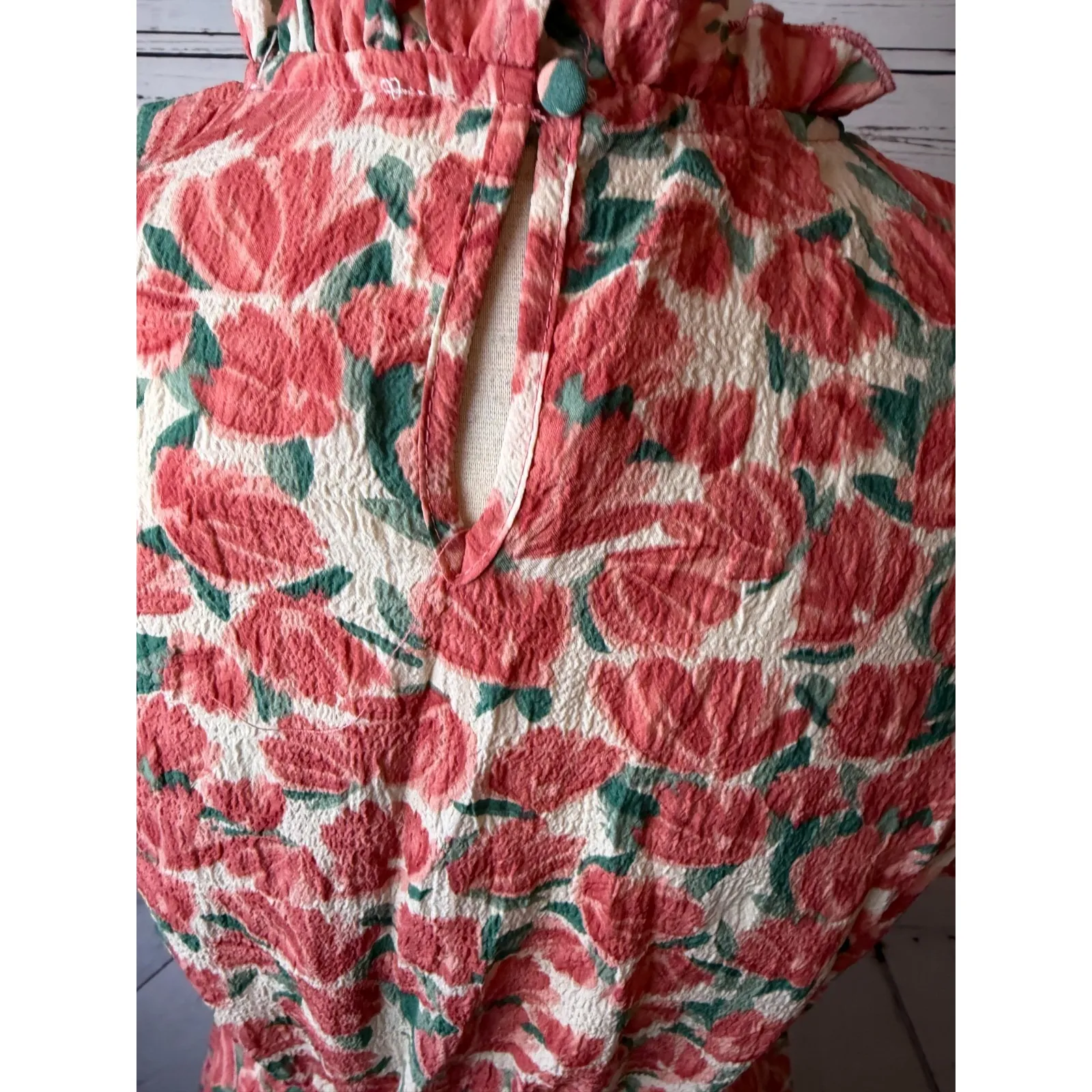 Hayden Los Angeles Midi Dress Smocked NWT  Medium Cottage Ruffle Floral Boho - Image 11