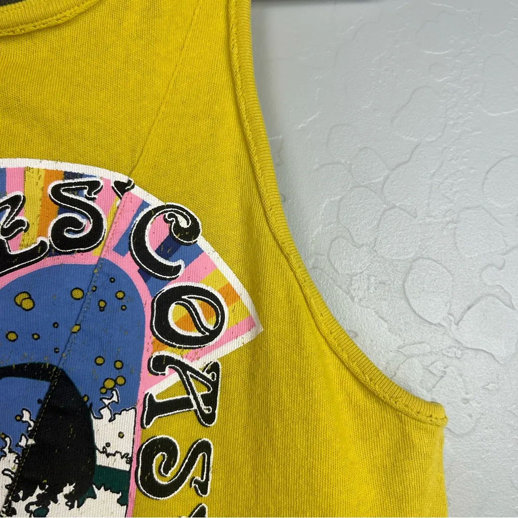⭐️Free People we the free west coast yellow swing graphic tank top size small - Image 6