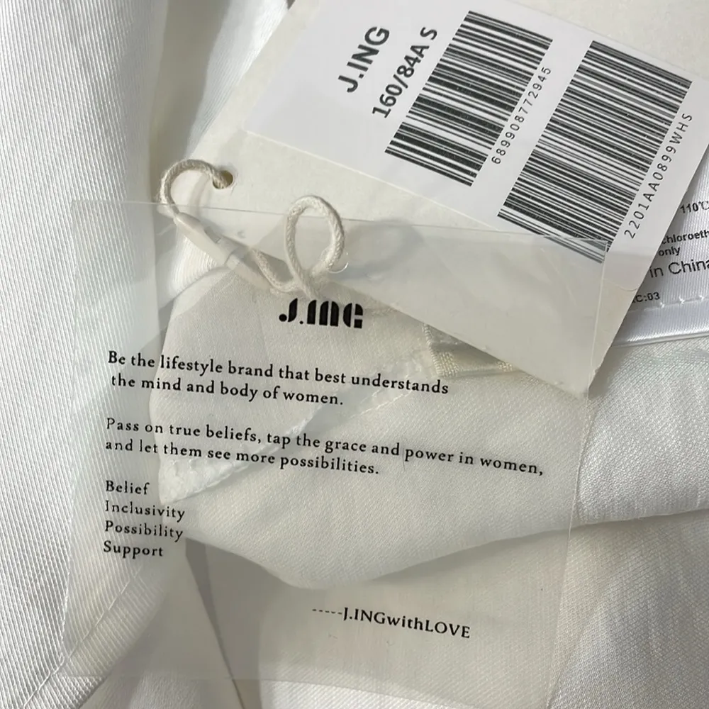 J.ing Pearl Button Tie Blouse White - Image 5