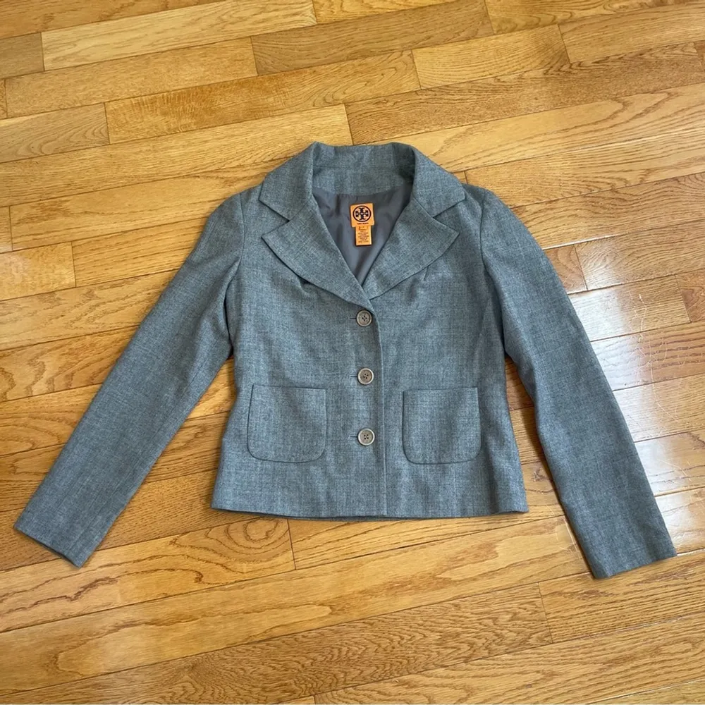 Tory Burch  100% WOOL GRAY BLAZER JACKET SIZE 6 (CON48) - Image 7