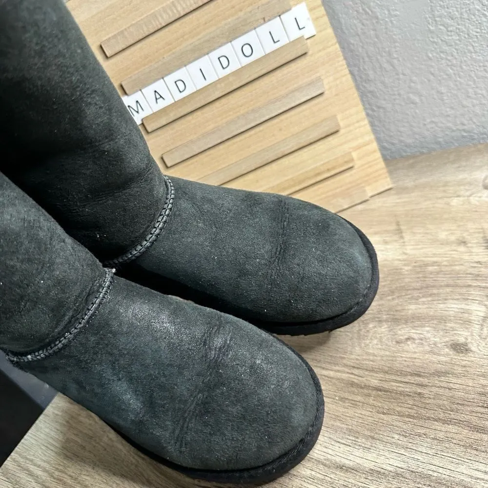UGG  Black Bailey Button Tall Uggs Size 7 - Image 4