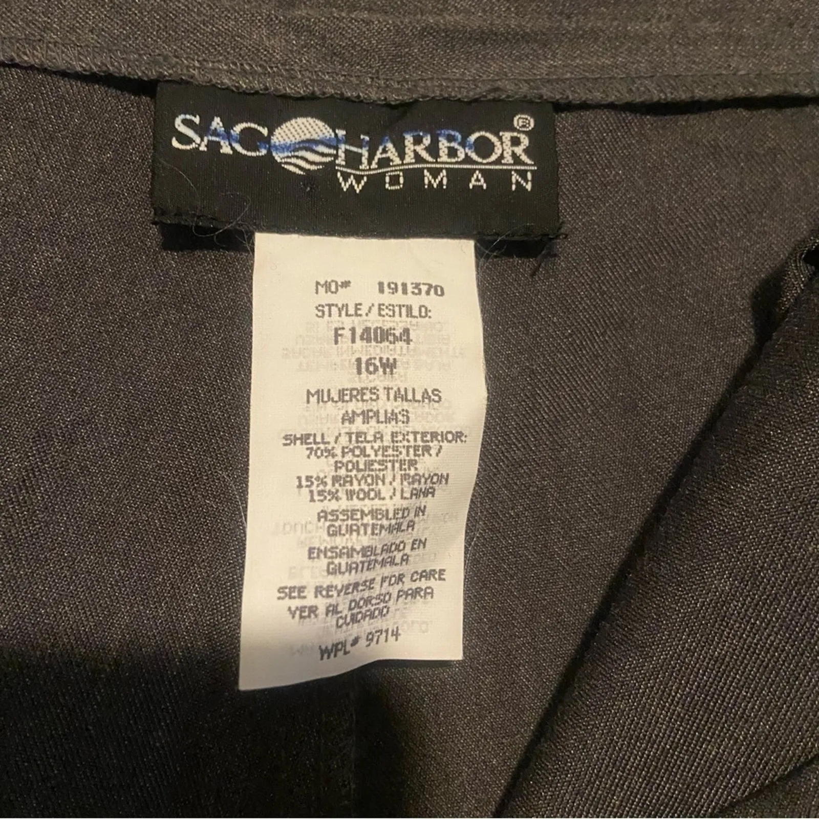 Vintage Dark Gray Pleated Women's Slacks trousers w/Black Belt office, Size 16 - Image 10