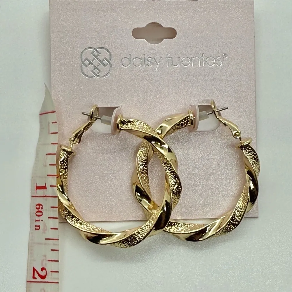 Daisy Fuentes Textured Gold Twist Earrings - Image 2