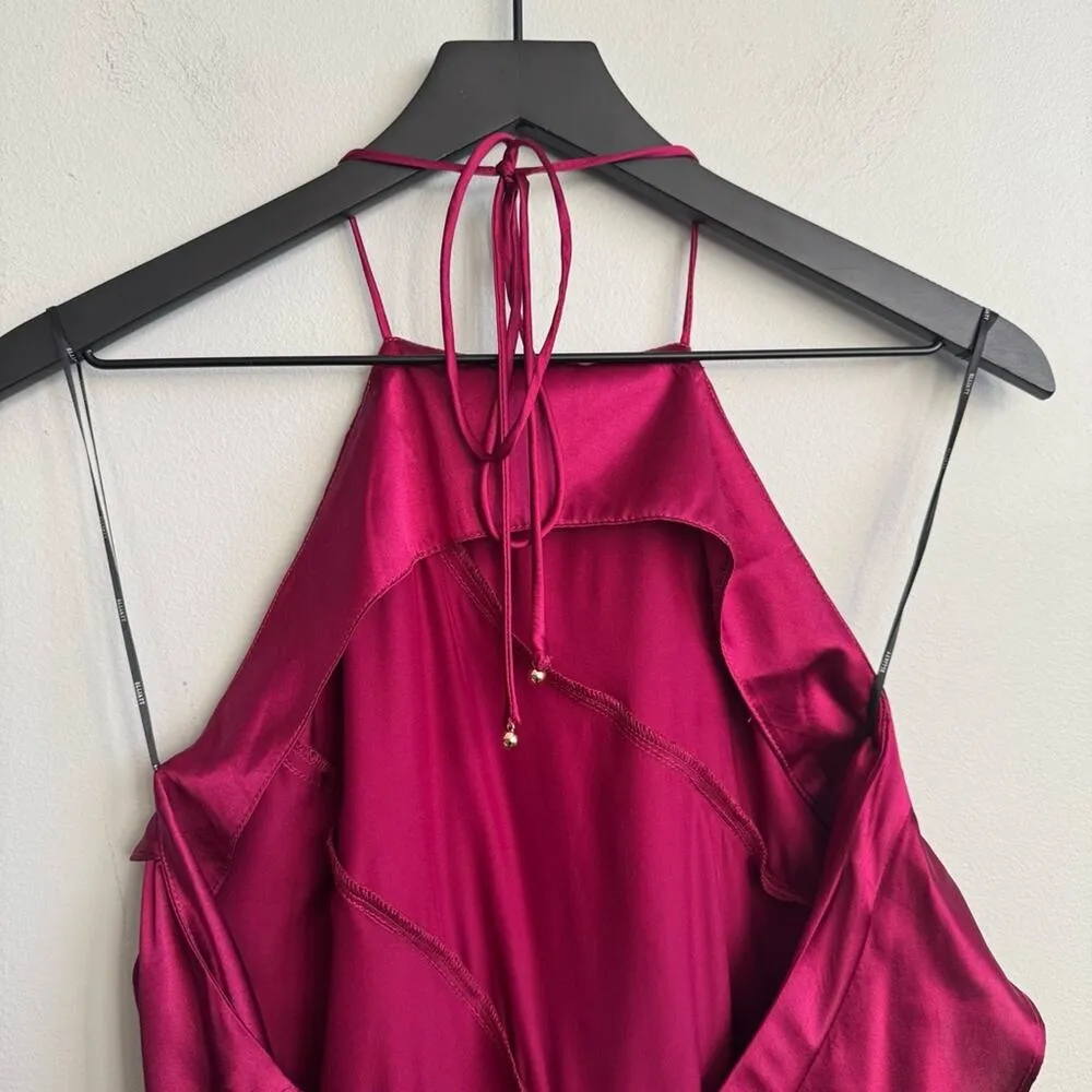 Elliatt Prestigious Silk Mini Dress in Berry S - Image 11