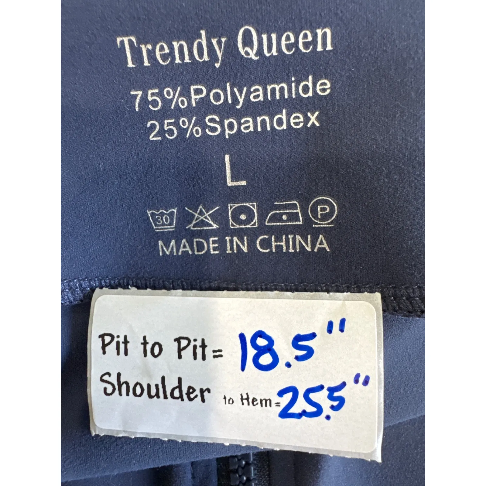 Trendy Queen Full Zip Jacket Women's Activewear Layering Top, Size L Blue Size L - Image 4