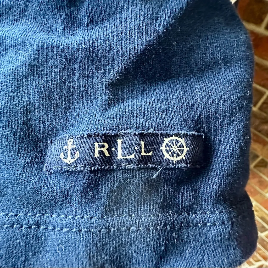 Lauren Ralph Lauren Navy and White Striped Tee Shirt Dress Drawstring Preppy - Image 10