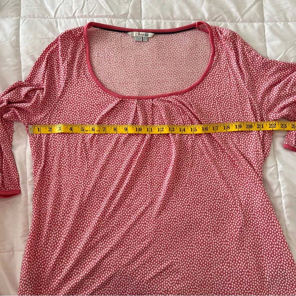 Boden Scoop Neck Blouse Top Size 16 UK 20 Barbie Pink and White Polka Do… - Image 5