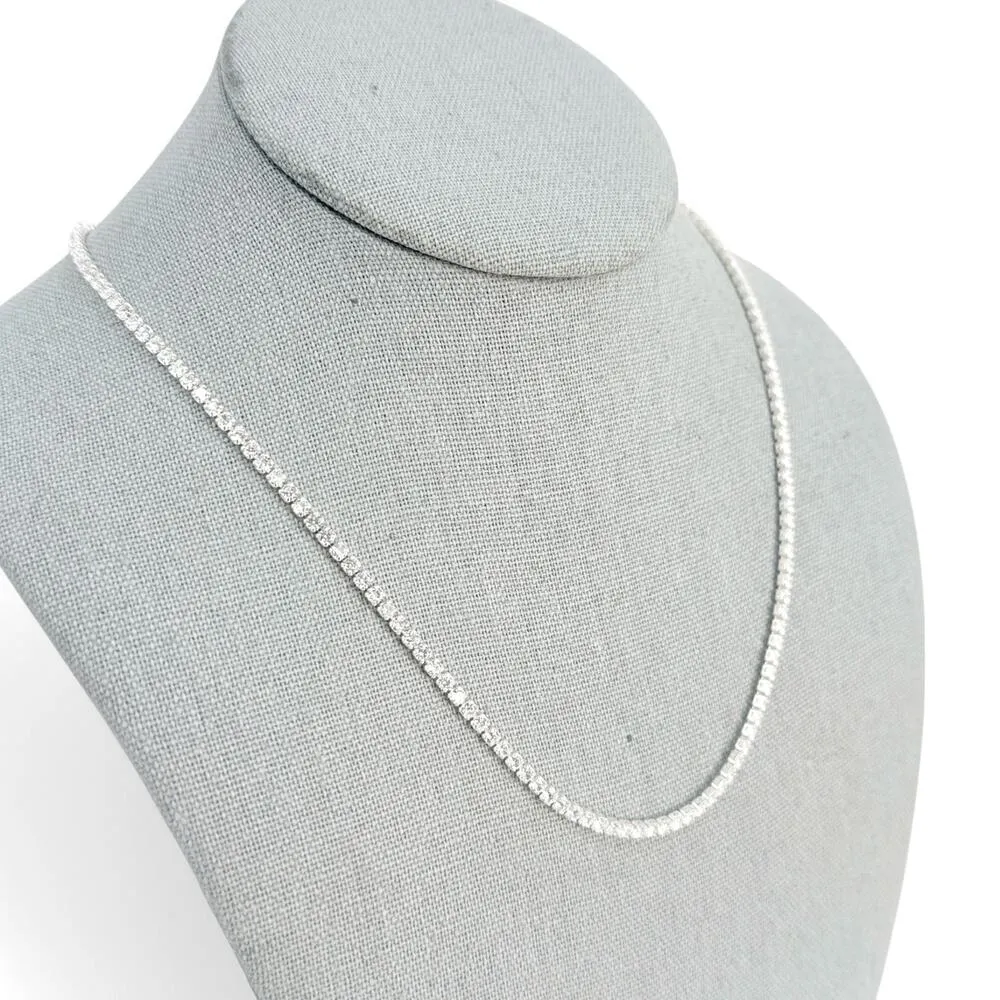 Luv AJ X Alyssa Lynch Tennis Necklace Prong Set CZ Silver Tone 18 inch - Image 5