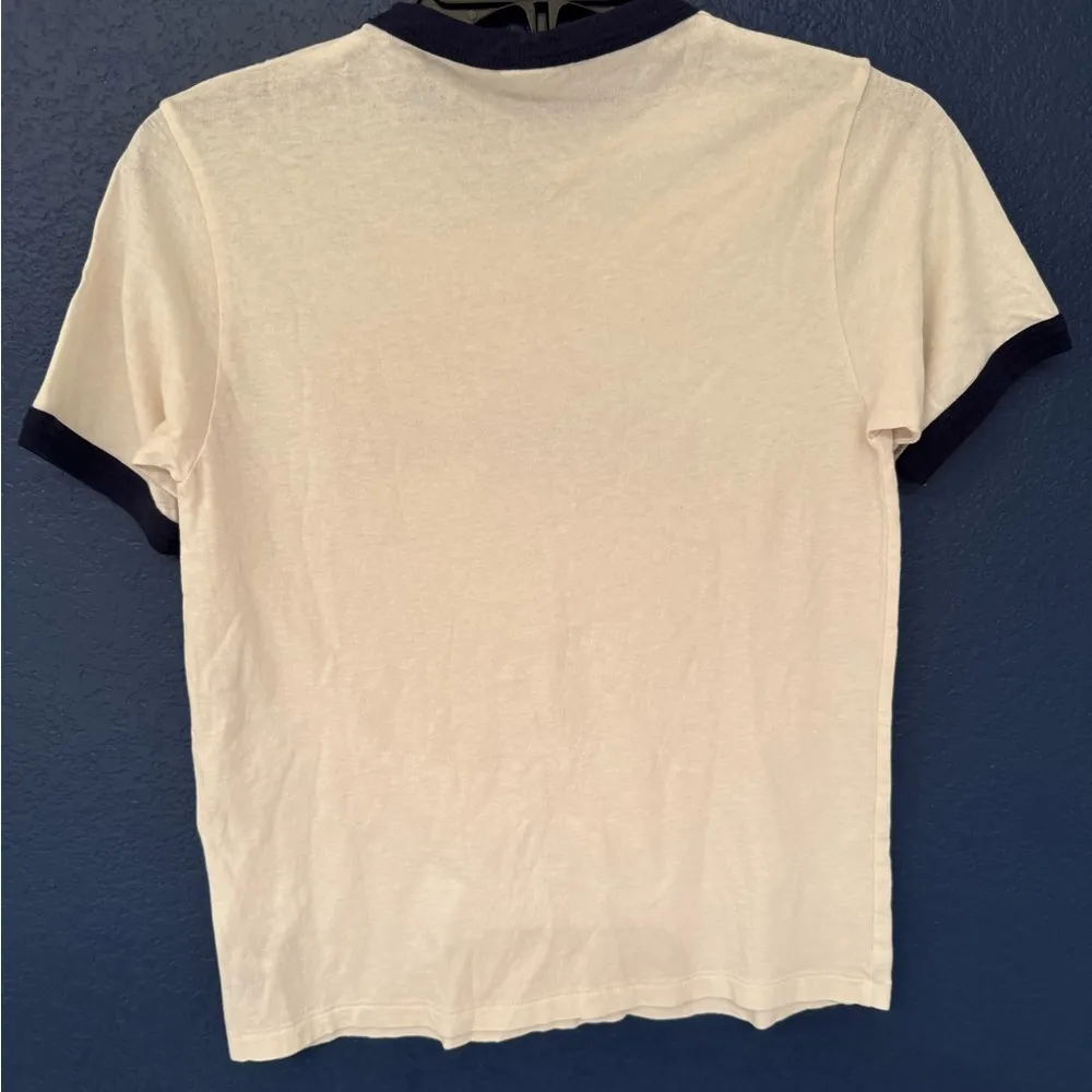 REDONE Let The Good Times Roll Cotton Ringer Women’s White T-Shirt Size XS - Image 6